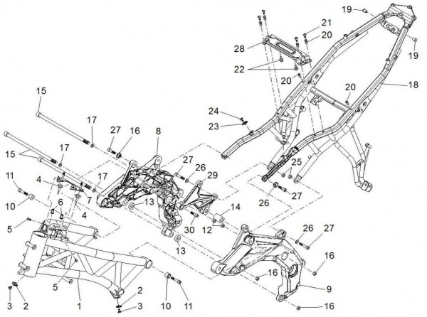 Fahrgestell Rahmen - Aprilia Caponord Rally 1200ccm 4T 8V LC 2015- ZD4VKB001