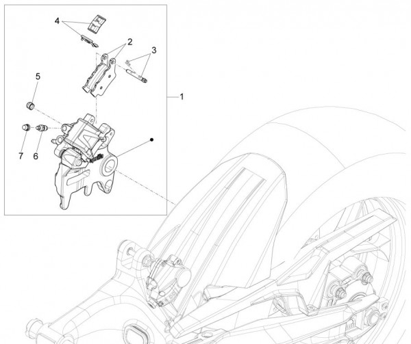 Bowdenzüge Bremsanlage hinten - Aprilia Caponord 1200ccm 4T 8V LC 2016- ZD4VKA01