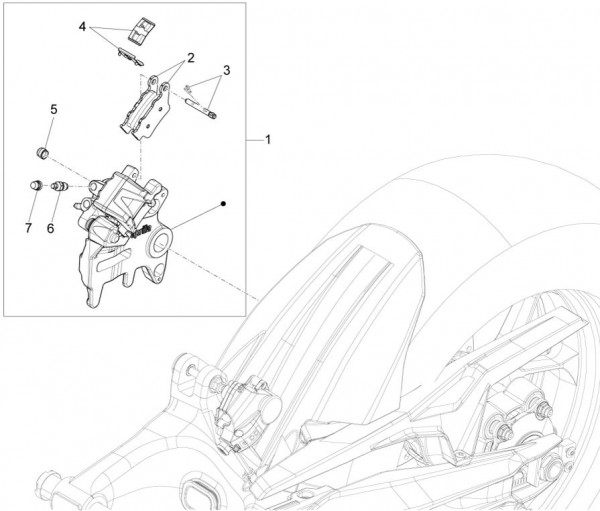 Bowdenzüge Bremsanlage hinten - Aprilia Caponord Rally 1200ccm 4T 8V LC 2015- ZD4VKB001