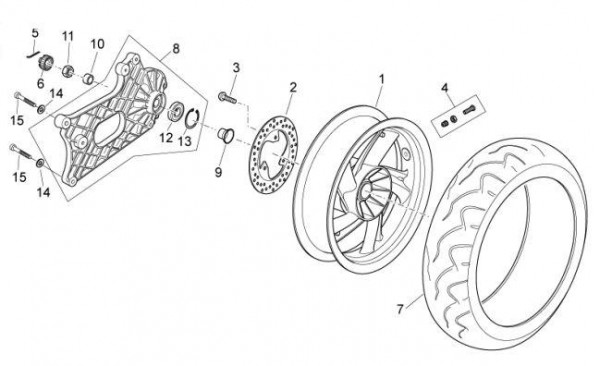 Radaufhängung Hinterrad - Aprilia Atlantic 300ccm 4T LC 2011- ZD4SPG00