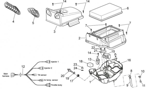 Motor Luftfilter - Aprilia SXV 450ccm 4T LC 2011- ZD4VSU40
