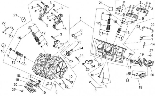 Motor Zylinderkopf - Aprilia Tuono V4 1100ccm 4T LC 2015- ZD4TYG00