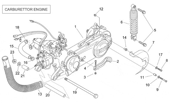 Motor Motor - Aprilia SR 50ccm 2T AC 2001- ZD4RLA