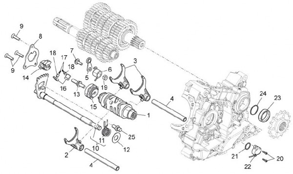 Motor Schaltgabel - Aprilia Dorsoduro 1200ccm 4T LC 2010- ZD4TV