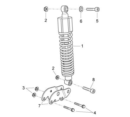 Radaufhängung Stoßdämpfer hinten - Aprilia Atlantic 300ccm 4T LC 2011- ZD4SPG00