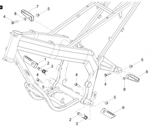 Fahrgestell Fußrasten - Aprilia SX 50ccm 2T LC 2018- ZD4KKB01