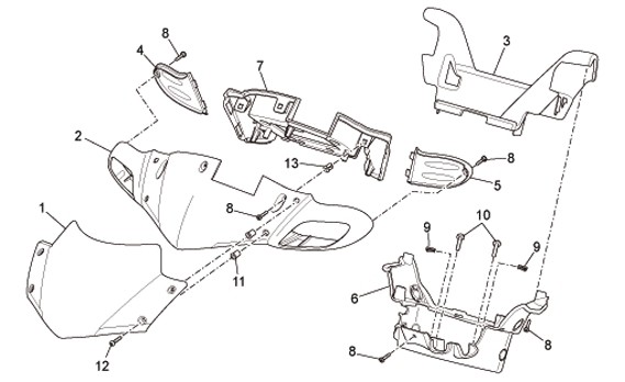 Lenker Lenkerdeckel - Aprilia SR 50ccm 2T LC 2010- ZD4VFD00