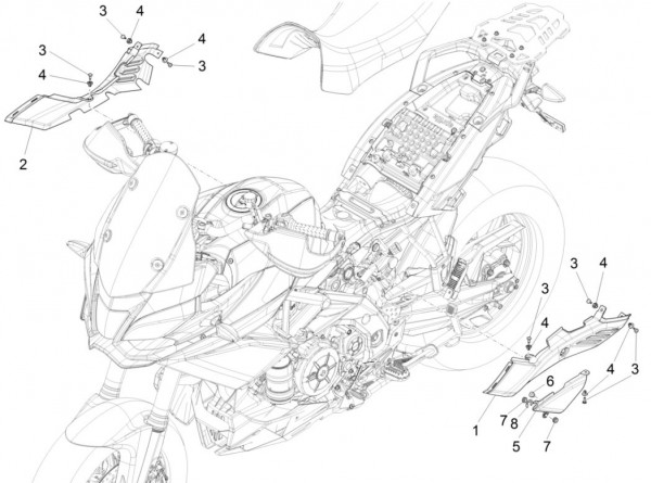 Fahrgestell Verkleidungen mitte - Aprilia Caponord 1200ccm 4T 8V LC 2015- ZD4VKA