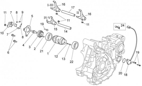 Motor Schaltgabel II - Aprilia SXV 550ccm 4T LC 2010- ZD4VSS