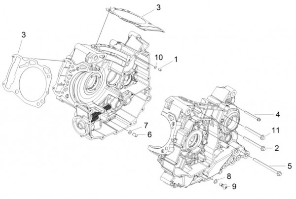 Motor Kurbelgehäuse II - Aprilia Caponord 1200ccm 4T 8V LC 2014- ZD4VKA01