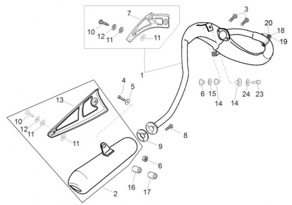 Motor Auspuff - Aprilia SX 50ccm 2T LC 2014- ZD4PVG01
