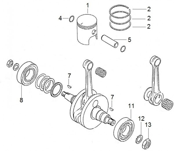Motor Kurbelwelle - Aprilia Tuareg 350ccm 4T AC 1985-