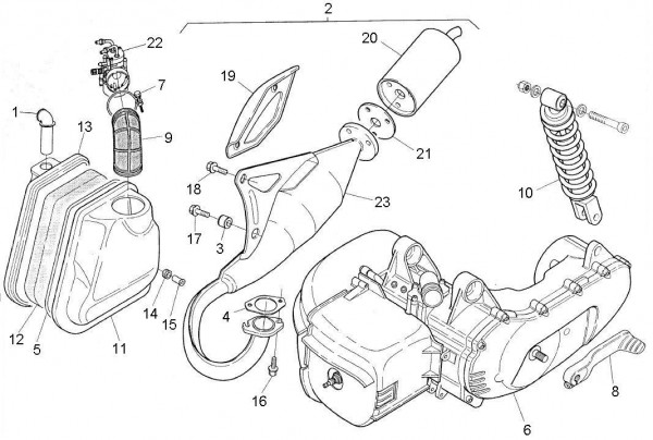 Motor Motor - Aprilia SR 50ccm 2T AC 1996- ZD4MR