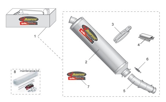 Zubehör Aprilia Accessoires- Auspuff - Aprilia Tuono 1000ccm 4T LC 2007- ZD4RPB