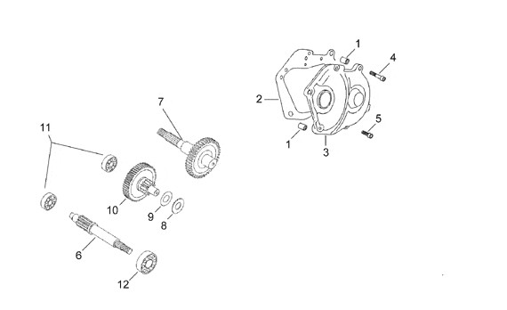 Motor Getriebe - Aprilia Area 51 50ccm 2T LC 1998- ZD4MY
