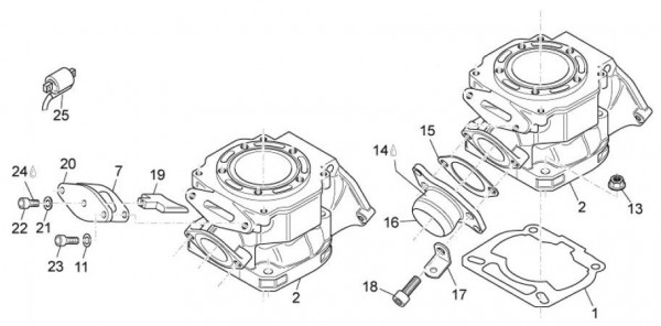Motor Zylinder 11 Kw - Aprilia SX 125ccm 2T LC 2011- ZD4SXA00