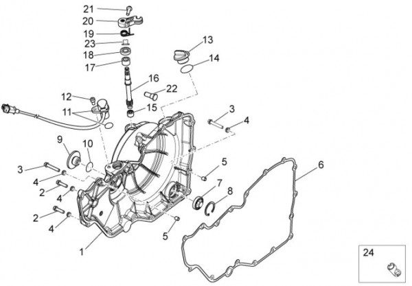 Motor Kupplungsdeckel - Aprilia Tuono V4 R 1000ccm 4T LC 2013- ZD4TYB