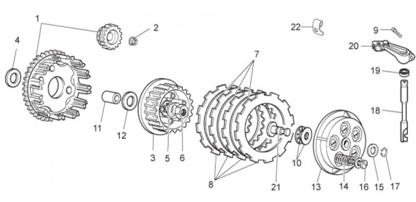 Motor Kupplung - Aprilia SX 50ccm 2T LC 2012- ZD4PVG01