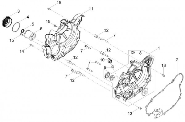 Motor Kupplungsdeckel - Aprilia Tuono 125ccm 4T 4V LC 2017- ZD4KCA00