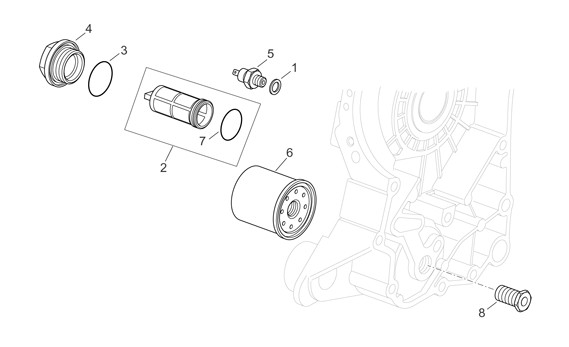 Motor Ölfilter - Aprilia Atlantic 125ccm 4T LC 2003- ZD4SP0