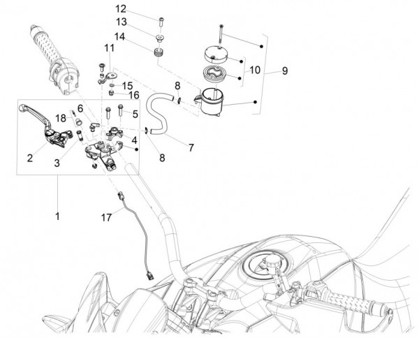 Lenker Lenker rechts - Aprilia Caponord Rally 1200ccm 4T 8V LC 2016- ZD4VKB00X