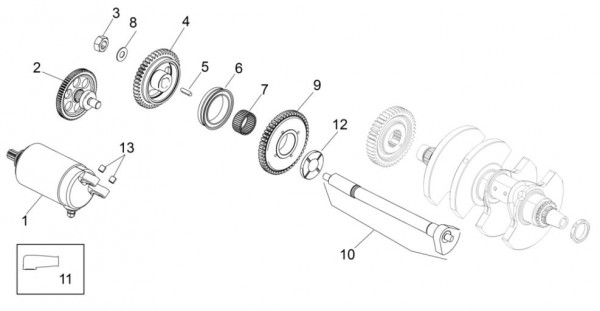 Motor Anlasser - Aprilia Tuono V4 1100ccm 4T LC 2017- ZD4KGA00