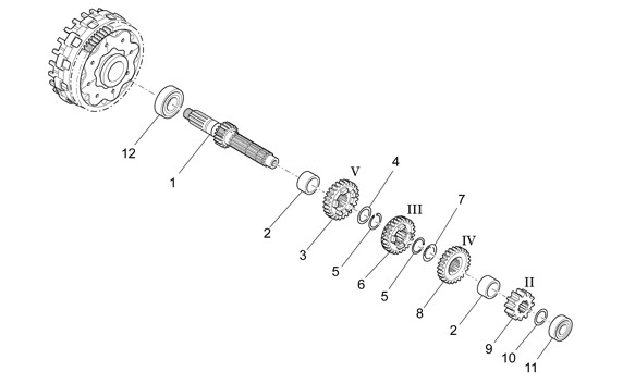 Motor Vorgelegewelle - Aprilia SXV 450ccm 4T LC 2008- ZD4VSR1C