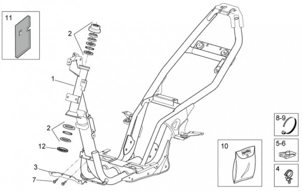Fahrgestell Rahmen - Aprilia SR 50ccm 2T LC 2012- ZD4VFD00