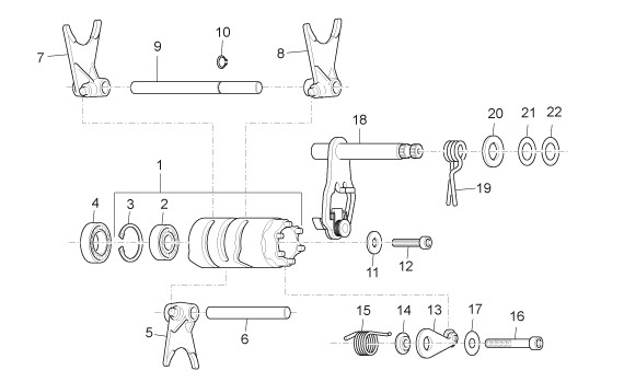 Motor Getriebeschaltung - Aprilia SX 125ccm 2T LC 2008- ZD4SXA00