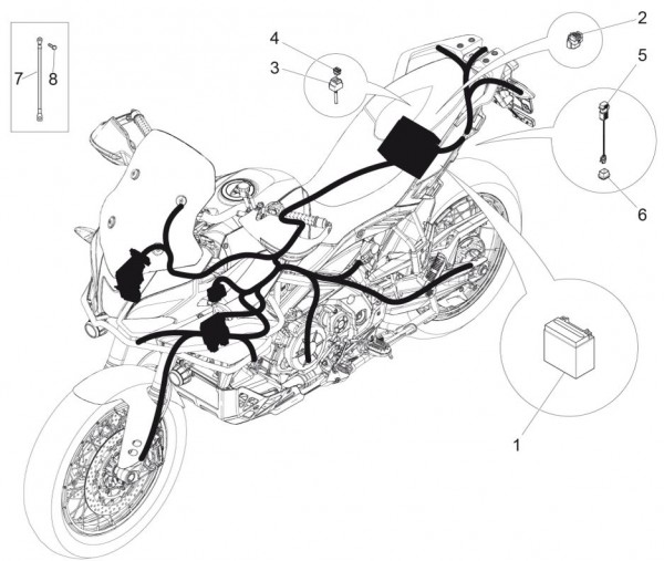Elektrische Anlage Batterie - Aprilia Caponord Rally 1200ccm 4T 8V LC 2015- ZD4VKB000