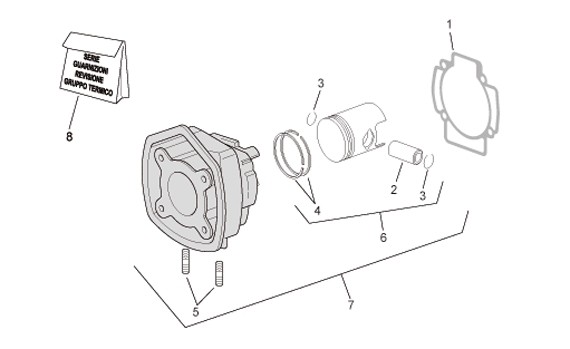 Motor Zylinder - Aprilia SR 50ccm 2T LC 2010- ZD4VFD00