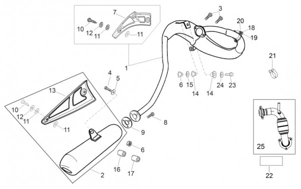 Motor Auspuff - Aprilia SX 50ccm 2T LC 2016- ZD4PVG01