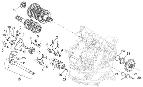 Motor Schaltgabel - Aprilia Dorsoduro 750ccm 4T LC 2008- ZD4SM000