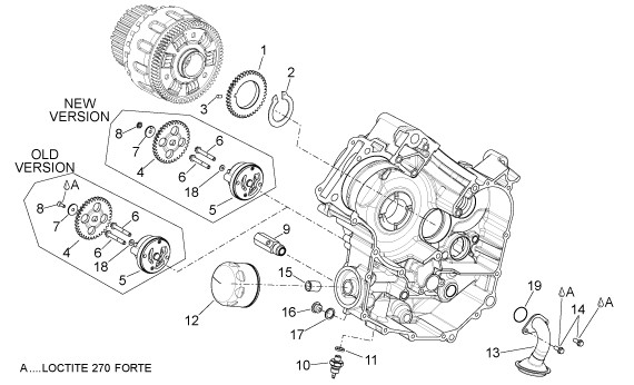 Motor Ölpumpe - Aprilia Dorsoduro 750ccm 4T LC 2010- ZD4SM000