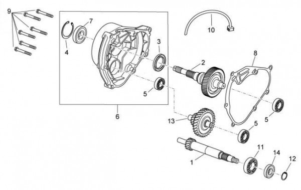 Motor Getriebe - Aprilia Atlantic 300ccm 4T LC 2011- ZD4SPG00