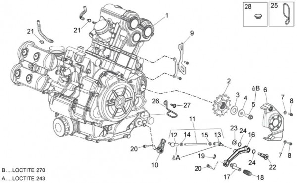 Motor Motor - Aprilia Dorsoduro 750ccm 4T LC 2011- ZD4SMA00