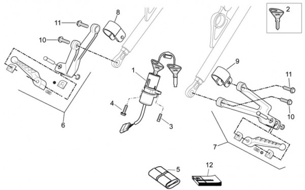 Elektrische Anlage Schloßsatz - Aprilia SXV 550ccm 4T LC 2011- ZD4VSU50