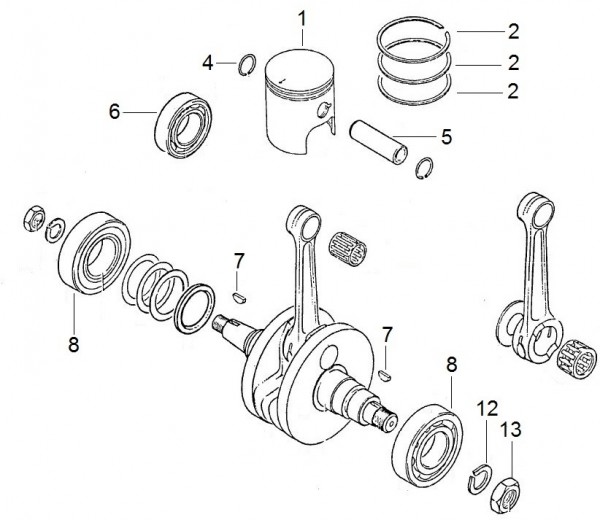 Motor Kurbelwelle - Aprilia Tuareg Wind 350ccm 4T AC 1988- Tuareg