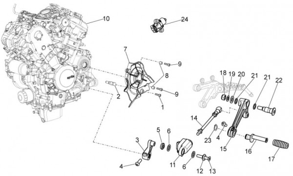 Motor Motor - Aprilia Tuono V4 R 1000ccm 4T LC 2013- ZD4TYB