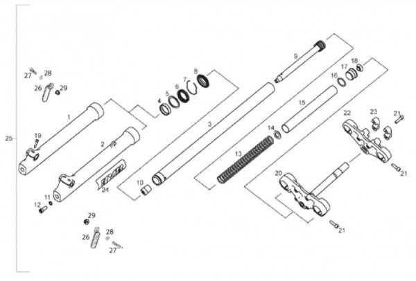 Radaufhängung Vorderradgabel - Aprilia SX 50ccm 2T LC 2016- ZD4PV