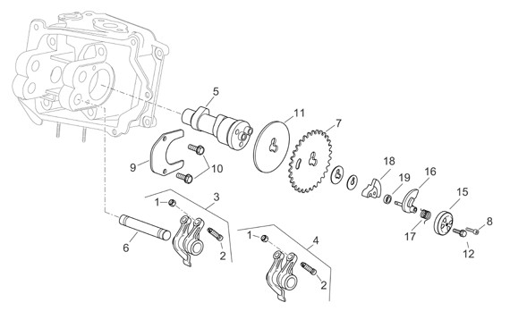 Motor Nockenwelle - Aprilia Atlantic 250ccm 4T LC 2007- ZD4SPE