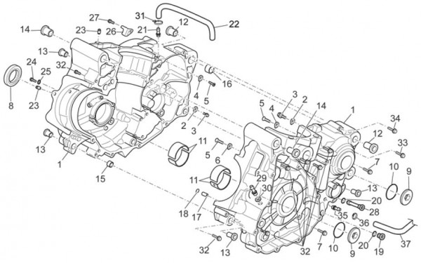 Motor Kurbelgehäuse - Aprilia SXV 550ccm 4T LC 2011- ZD4VSU50
