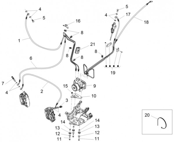 Bowdenzüge Bremsanlage ABS - Aprilia Caponord 1200ccm 4T 8V LC 2016- ZD4VKA01