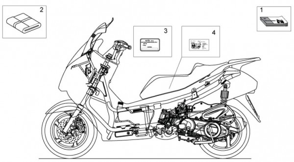 Fahrgestell Dekore - Aprilia Atlantic 125ccm 4T LC 2011- ZD4SPD