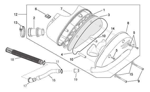 Motor Luftfilter - Aprilia SR 50ccm 2T LC 2010- ZD4VFD00
