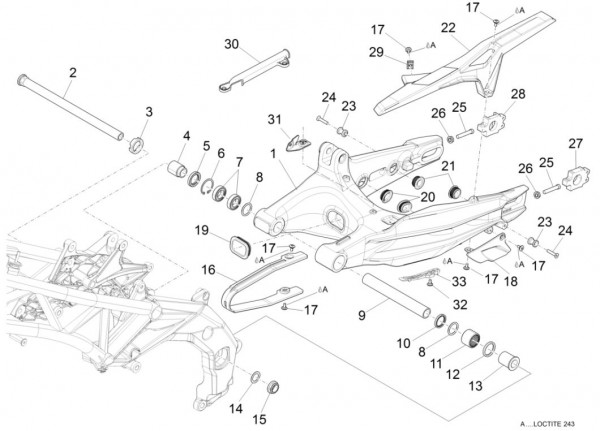 Radaufhängung Schwinge - Aprilia Caponord 1200ccm 4T 8V LC 2016- ZD4VK000