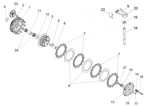 Motor Kupplung - Aprilia SX 50ccm 2T LC 2017- ZD4SWA00