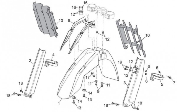 Fahrgestell Kotflügel - Aprilia SX 125ccm 2T LC 2011- ZD4SXA00