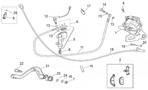 Bowdenzüge Bremsanlage hinten - Aprilia SX 50ccm 2T LC 2012- ZD4PVG01