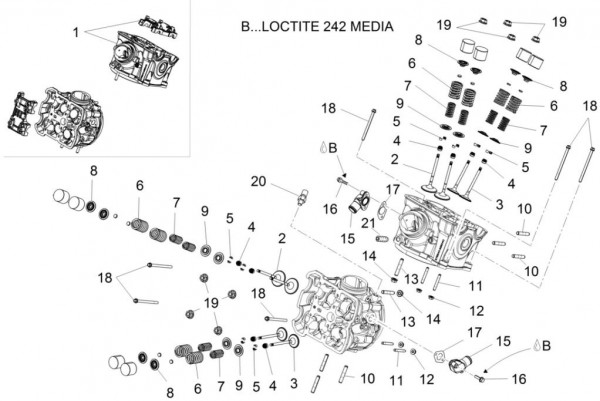 Motor Zylinderkopf - Aprilia Caponord 1200ccm 4T 8V LC 2014- ZD4VKA